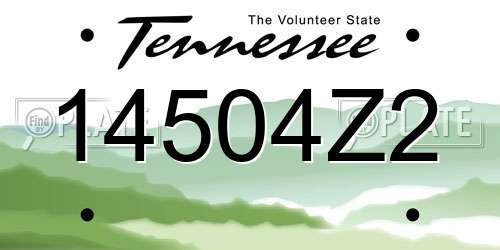14504Z2 Tennessee License Plate