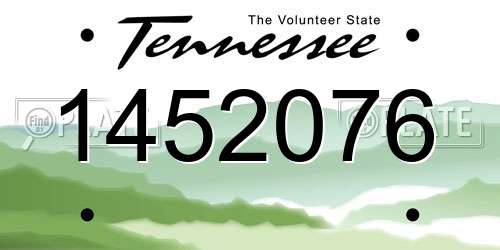 1452076 Tennessee License Plate