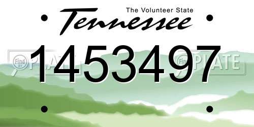 1453497 Tennessee License Plate