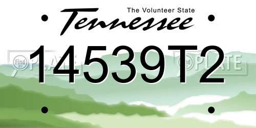 14539T2 Tennessee License Plate