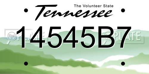 14545B7 Tennessee License Plate