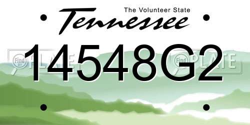 14548G2 Tennessee License Plate
