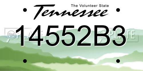 14552B3 Tennessee License Plate