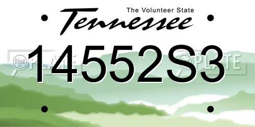 14552S3 Tennessee License Plate