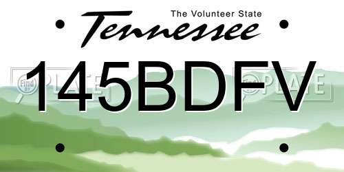 145BDFV Tennessee License Plate