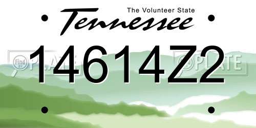 14614Z2 Tennessee License Plate