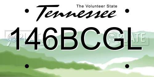 146BCGL Tennessee License Plate