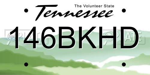 146BKHD Tennessee License Plate