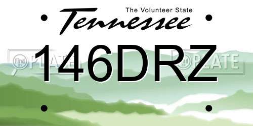 146DRZ Tennessee License Plate