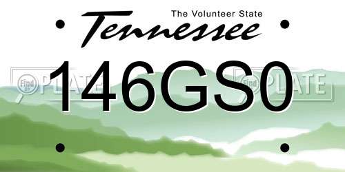146GS0 Tennessee License Plate