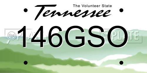 146GSO Tennessee License Plate
