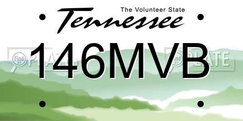 146MVB Tennessee License Plate