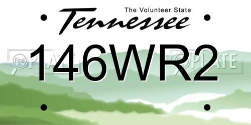 146WR2 Tennessee License Plate