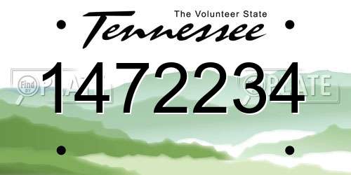 1472234 Tennessee License Plate