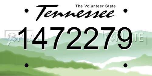 1472279 Tennessee License Plate