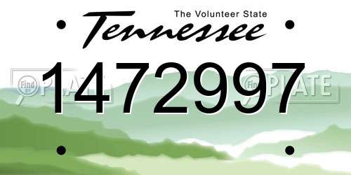 1472997 Tennessee License Plate