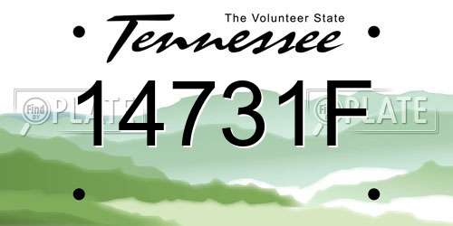 14731F Tennessee License Plate
