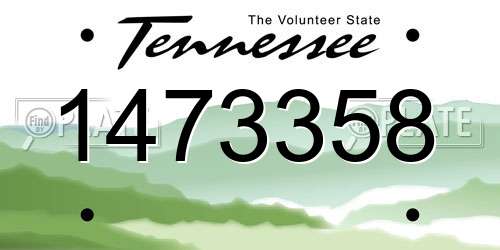 1473358 Tennessee License Plate