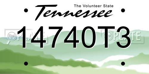 14740T3 Tennessee License Plate