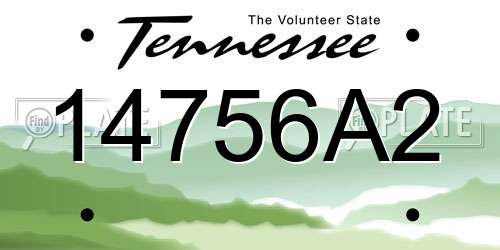 14756A2 Tennessee License Plate