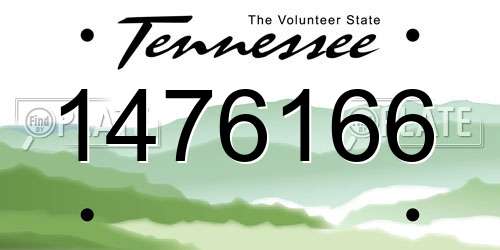 1476166 Tennessee License Plate