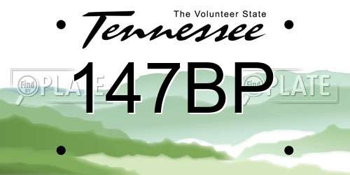 147BP Tennessee License Plate