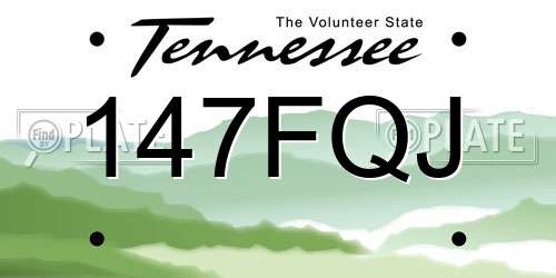 147FQJ Tennessee License Plate