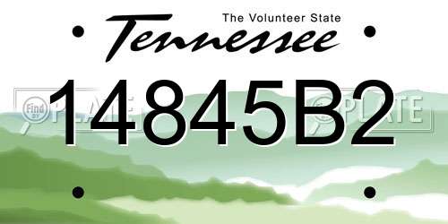 14845B2 Tennessee License Plate
