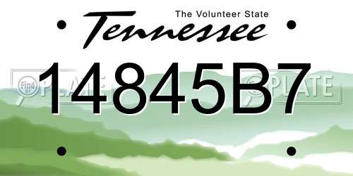 14845B7 Tennessee License Plate