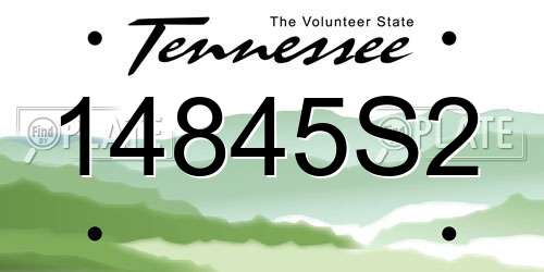 14845S2 Tennessee License Plate