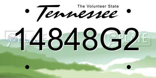 14848G2 Tennessee License Plate