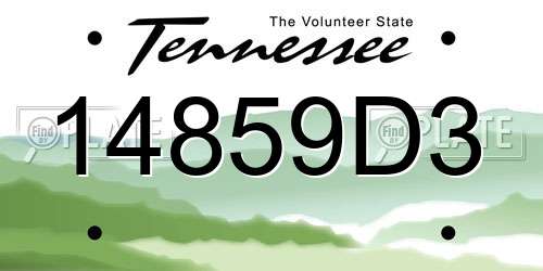 14859D3 Tennessee License Plate