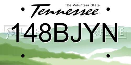 148BJYN Tennessee License Plate