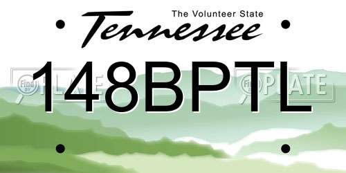 148BPTL Tennessee License Plate