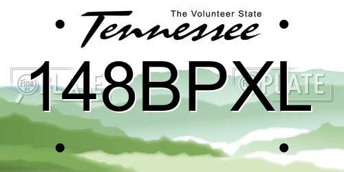148BPXL Tennessee License Plate