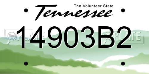 14903B2 Tennessee License Plate