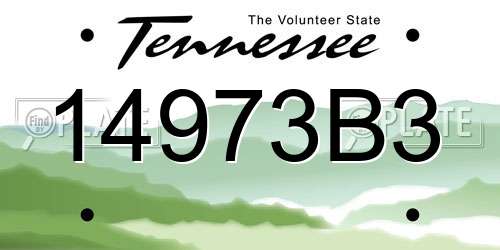 14973B3 Tennessee License Plate