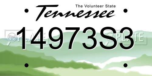 14973S3 Tennessee License Plate
