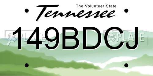 149BDCJ Tennessee License Plate