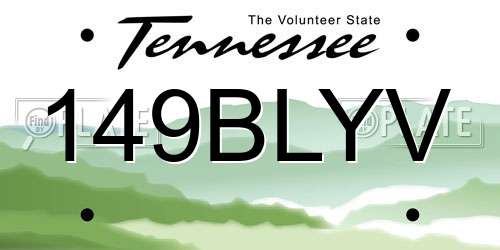 149BLYV Tennessee License Plate