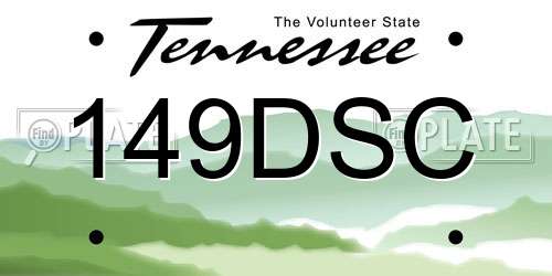 149DSC Tennessee License Plate