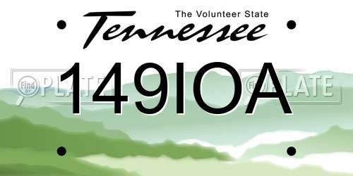 149IOA Tennessee License Plate
