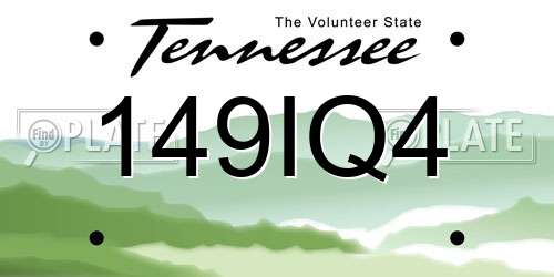 149IQ4 Tennessee License Plate