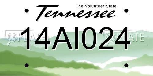 14AI024 Tennessee License Plate