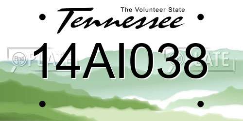 14AI038 Tennessee License Plate