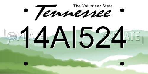 14AI524 Tennessee License Plate