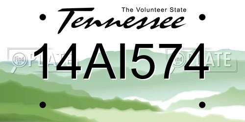 14AI574 Tennessee License Plate