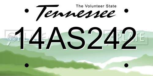 14AS242 Tennessee License Plate
