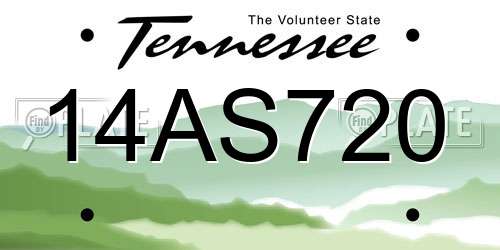 14AS720 Tennessee License Plate