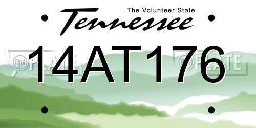 14AT176 Tennessee License Plate